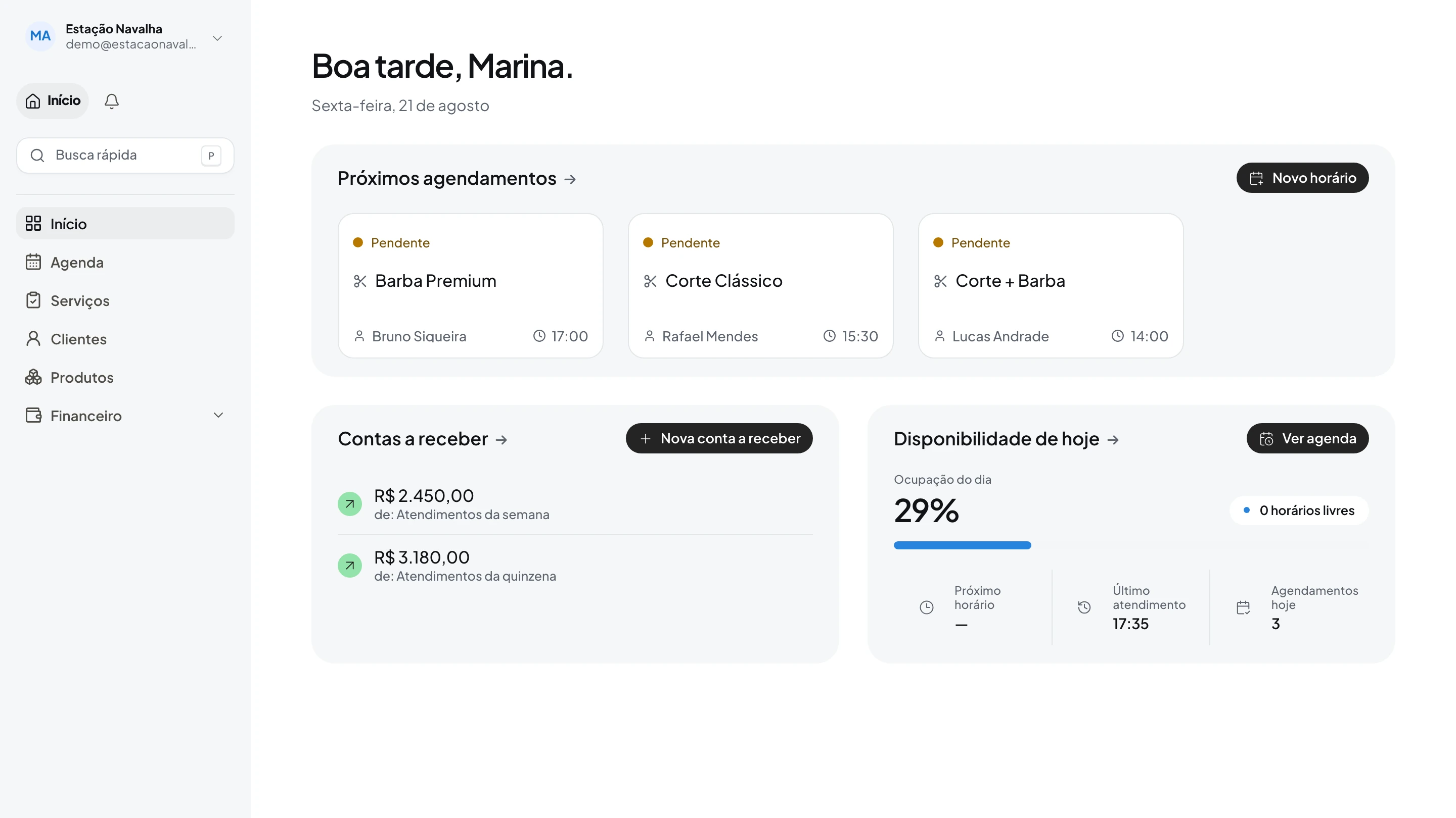 Vídeo mostrando o Ordora em uso, do início da rotina ao financeiro